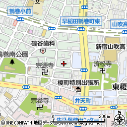 東京都新宿区早稲田鶴巻町549周辺の地図
