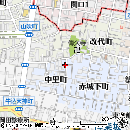 東京都新宿区中里町25周辺の地図