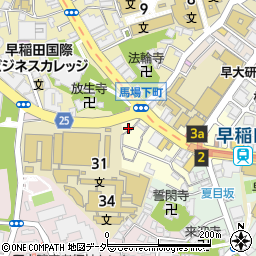 東京都新宿区馬場下町18周辺の地図