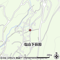 山梨県甲州市塩山下萩原1807-9周辺の地図