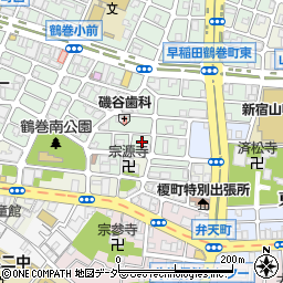 東京都新宿区早稲田鶴巻町550周辺の地図