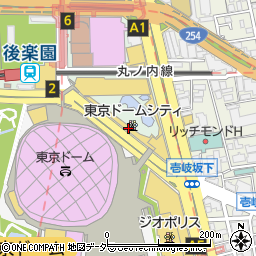 東京ドームシティアトラクションズ周辺の地図