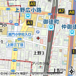 カフェ・ド・クリエ御徒町駅南口店周辺の地図