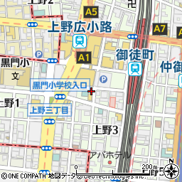 加賀屋 上野広小路店周辺の地図