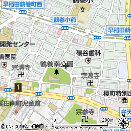 東京都新宿区早稲田鶴巻町506周辺の地図