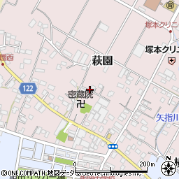 千葉県旭市萩園周辺の地図