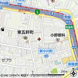 パークジャパン新宿新小川町駐車場周辺の地図