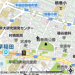 東京都新宿区早稲田鶴巻町508周辺の地図