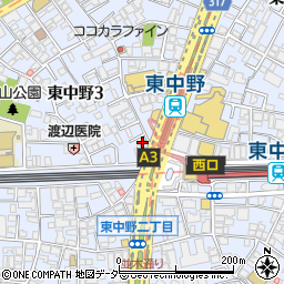 松屋 東中野店周辺の地図