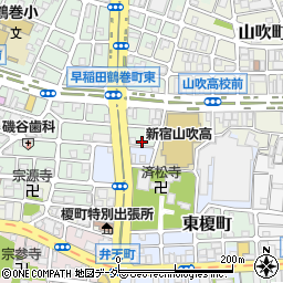 東京都新宿区早稲田鶴巻町78周辺の地図