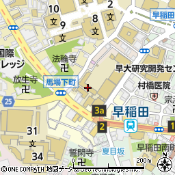 早稲田中学校周辺の地図