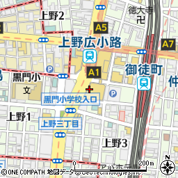 仙臺牛たん炭焼 利久 パルコヤ上野店周辺の地図