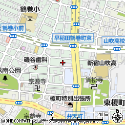 東京都新宿区早稲田鶴巻町547周辺の地図