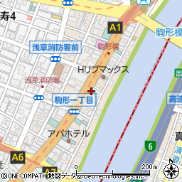 東京都台東区駒形周辺の地図