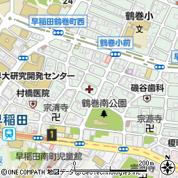 東京都新宿区早稲田鶴巻町527周辺の地図