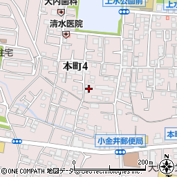 東京都小金井市本町4丁目周辺の地図