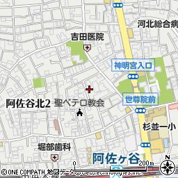 東京都杉並区阿佐谷北2丁目36-8周辺の地図