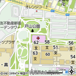 新宿スポーツセンター　大体育館周辺の地図