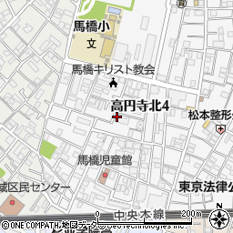 東京都杉並区高円寺北4丁目周辺の地図