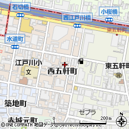 東京都新宿区西五軒町7周辺の地図