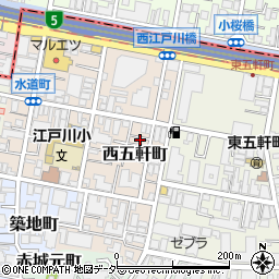 東京都新宿区西五軒町7周辺の地図