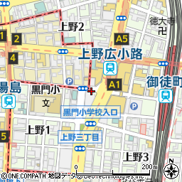 上野１丁目パーキングメーター３周辺の地図