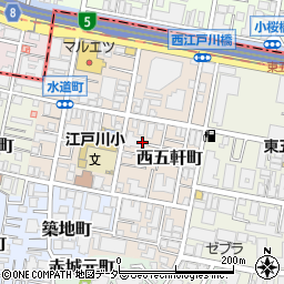 東京都新宿区西五軒町8周辺の地図