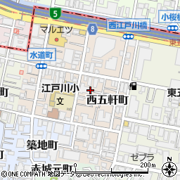 東京都新宿区西五軒町8周辺の地図