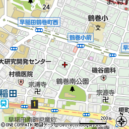 東京都新宿区早稲田鶴巻町526周辺の地図