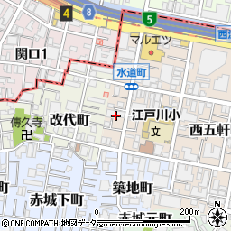 東京都新宿区水道町2周辺の地図
