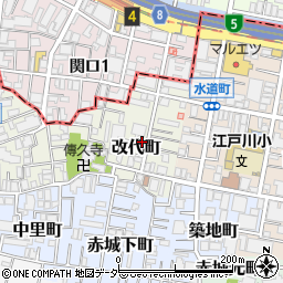 東京都新宿区改代町21周辺の地図
