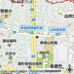 東京都新宿区早稲田鶴巻町545周辺の地図