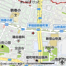 東京都新宿区早稲田鶴巻町555周辺の地図