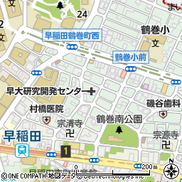 東京都新宿区早稲田鶴巻町528周辺の地図