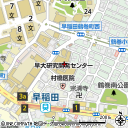 東京都新宿区早稲田鶴巻町513周辺の地図