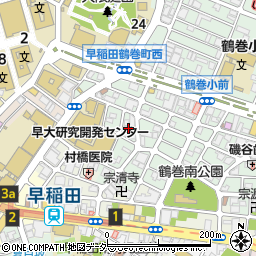 東京都新宿区早稲田鶴巻町531周辺の地図