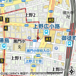ローソン上野一丁目店周辺の地図