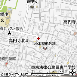 高円寺北三郵便局周辺の地図