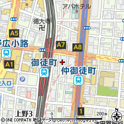 北海道マルハ酒場 御徒町1号店周辺の地図