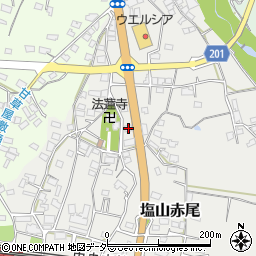 山梨県甲州市塩山赤尾318周辺の地図