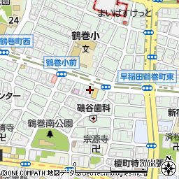 東京都新宿区早稲田鶴巻町521周辺の地図