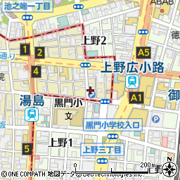 コインパーク上野駐車場周辺の地図