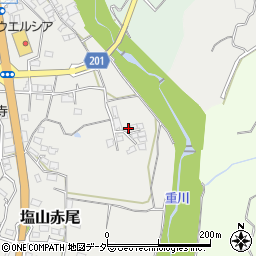 山梨県甲州市塩山赤尾1276-3周辺の地図