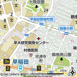 東京都新宿区早稲田鶴巻町532周辺の地図