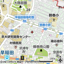 東京都新宿区早稲田鶴巻町534周辺の地図
