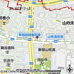 東京都新宿区早稲田鶴巻町544周辺の地図