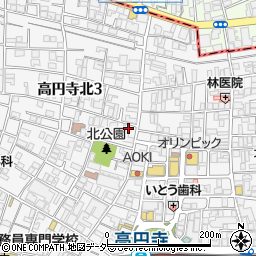 東京都杉並区高円寺北周辺の地図