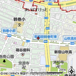 東京都新宿区早稲田鶴巻町556周辺の地図