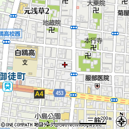 東京都台東区元浅草1丁目9周辺の地図