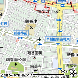 東京都新宿区早稲田鶴巻町557周辺の地図